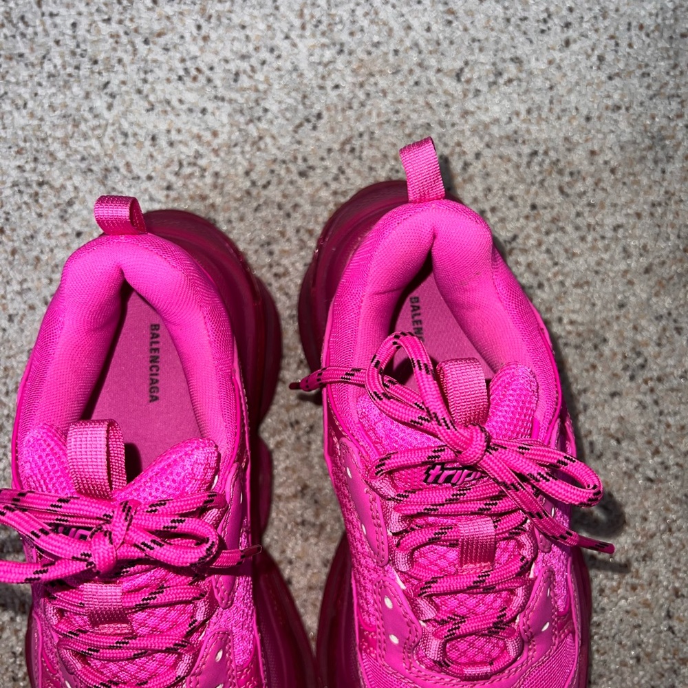 Balenciaga Triple S clear sole sneaker in fuchsia pink size EU39 US9 Authentic. - Picture 5 of 11